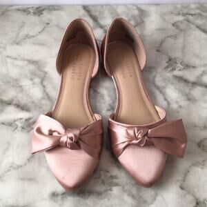 Lauren conrad satin pink flats with bow